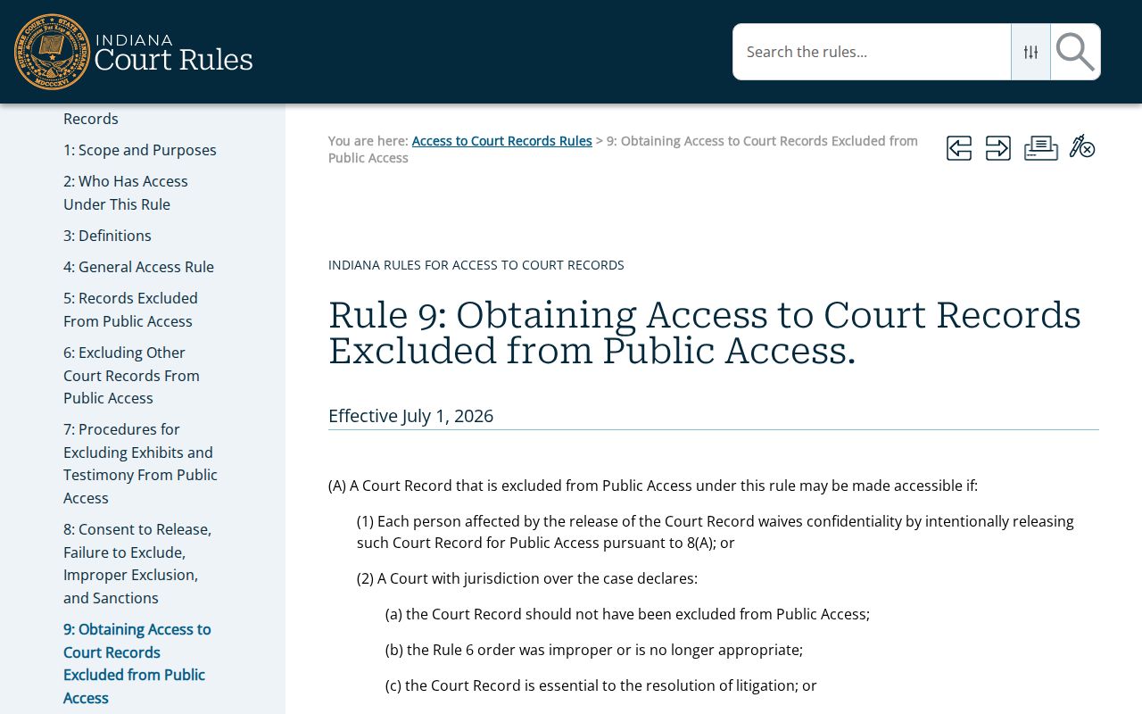 Jackson County court calendar extraordinary access Rule 9
