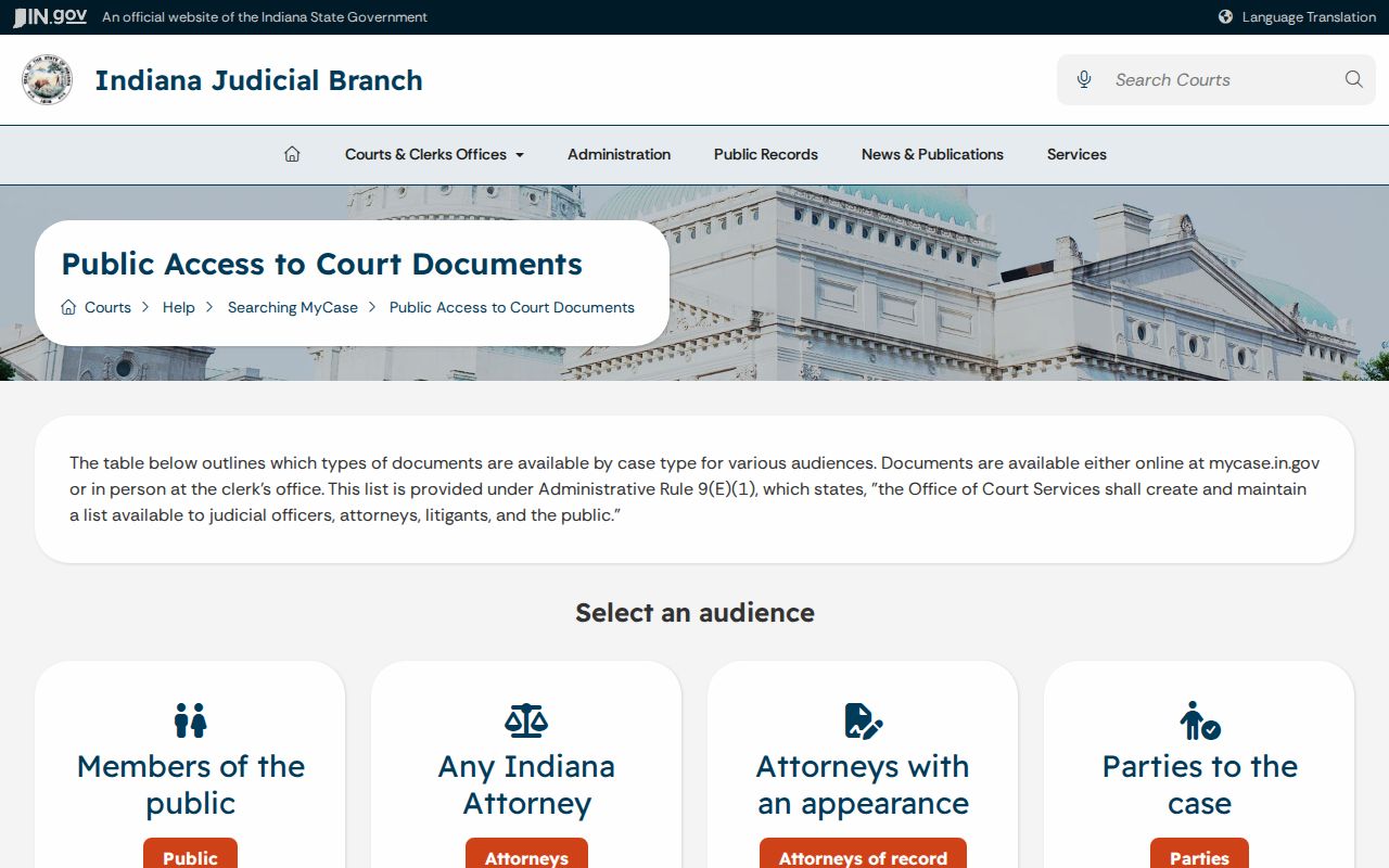 Jackson County civil docket access by case type