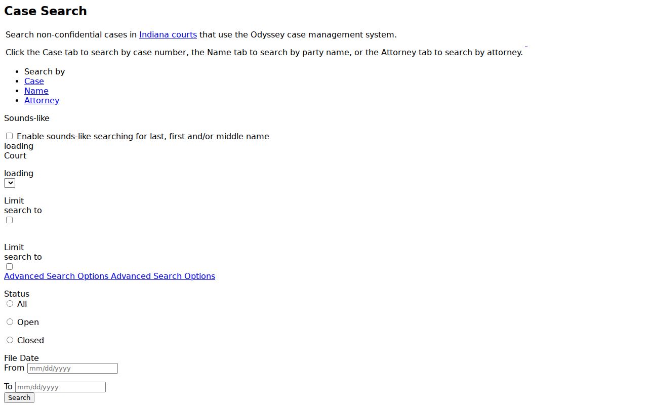 Jackson County criminal docket MyCase search interface