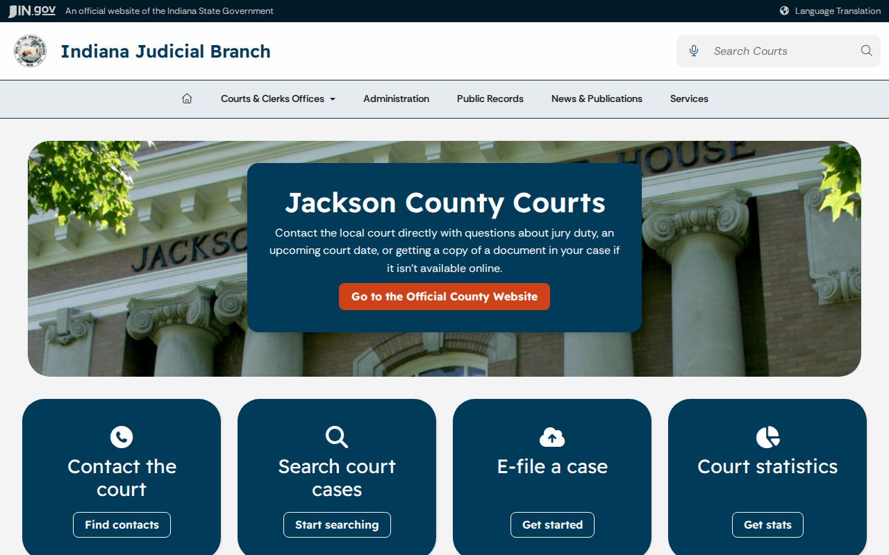 Jackson County court docket local court page