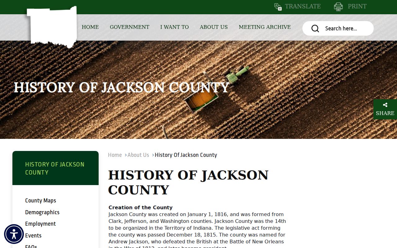 Jackson County court docket history source
